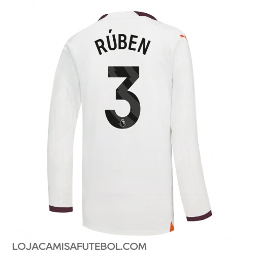 Camisa de Futebol Manchester City Ruben Dias #3 Equipamento Secundário 2023-24 Manga Comprida